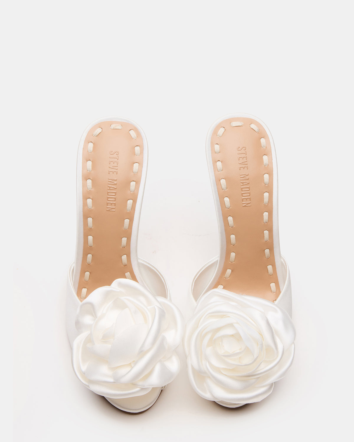 PRIYA Flower Ivory Satin Mule Women's Heel | Steve Madden discount