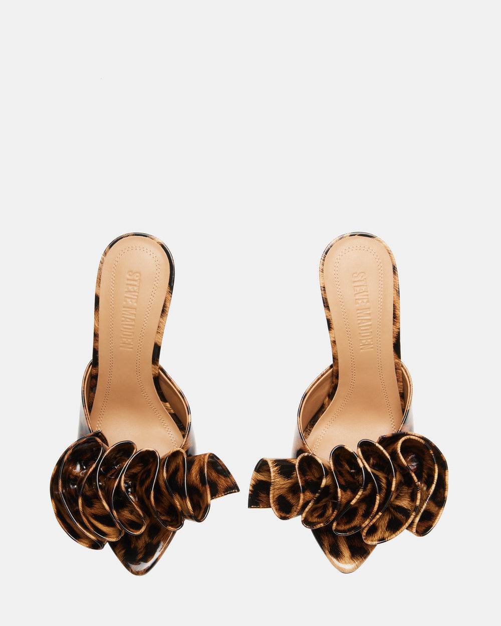 AFFINITY Leopard Patent Women's Multi Pointed-Toe Stiletto Mule Heel | Steve Madden online