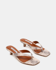 TRACIE Natural Snake Thong Strap Women's Kitten Heel | Steve Madden US