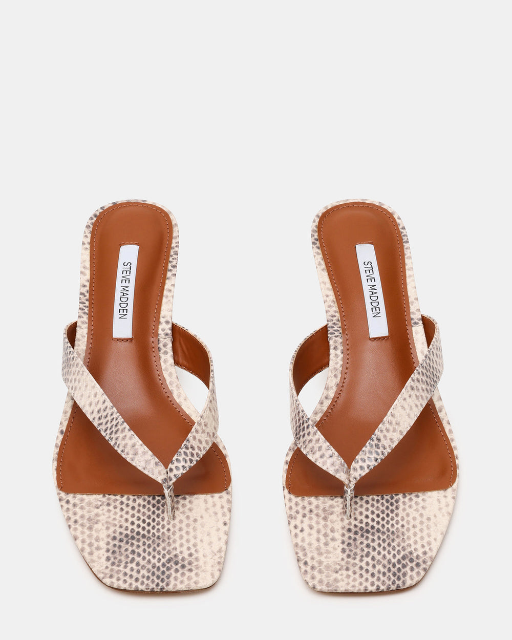 TRACIE Natural Snake Thong Strap Women's Kitten Heel | Steve Madden US