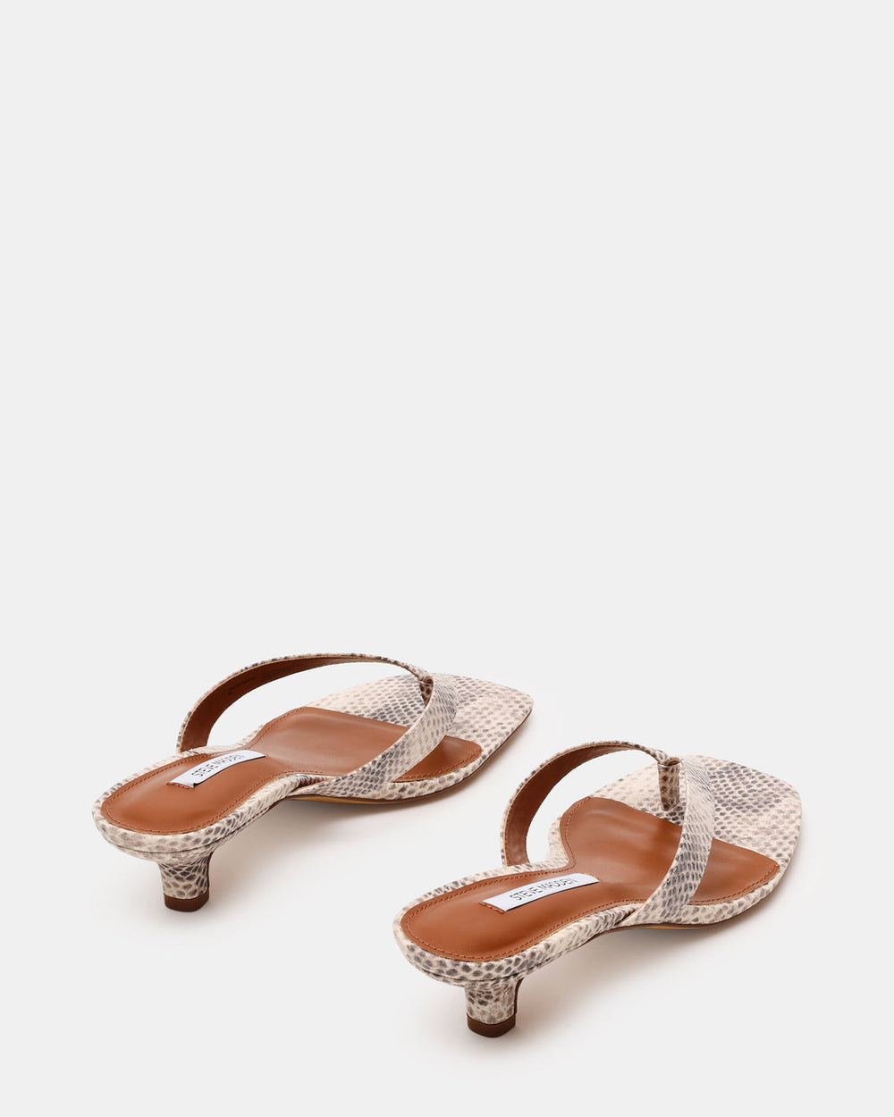 TRACIE Natural Snake Thong Strap Women's Kitten Heel | Steve Madden US
