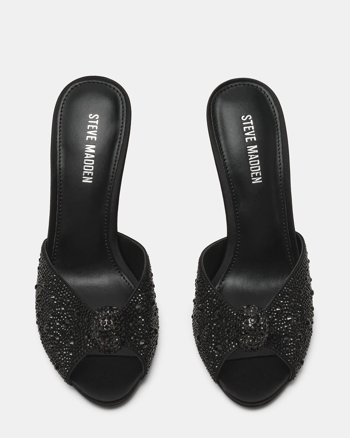 PRIYA Black Rhinestones Mule Women's Heel | Steve Madden Sale