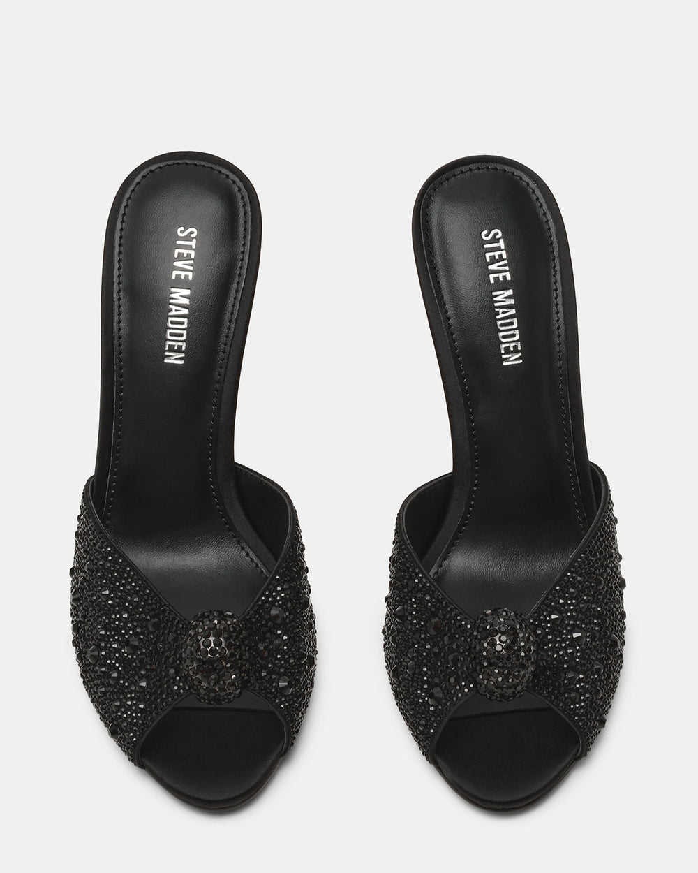 PRIYA Black Rhinestones Mule Women's Heel | Steve Madden Sale