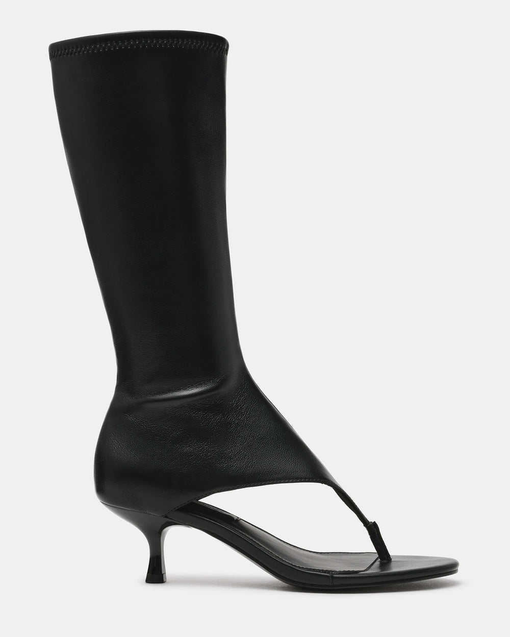 RELENTLESS Black Thong Open-Toe Boot Shaft Women's Heel | Steve Madden for Sale