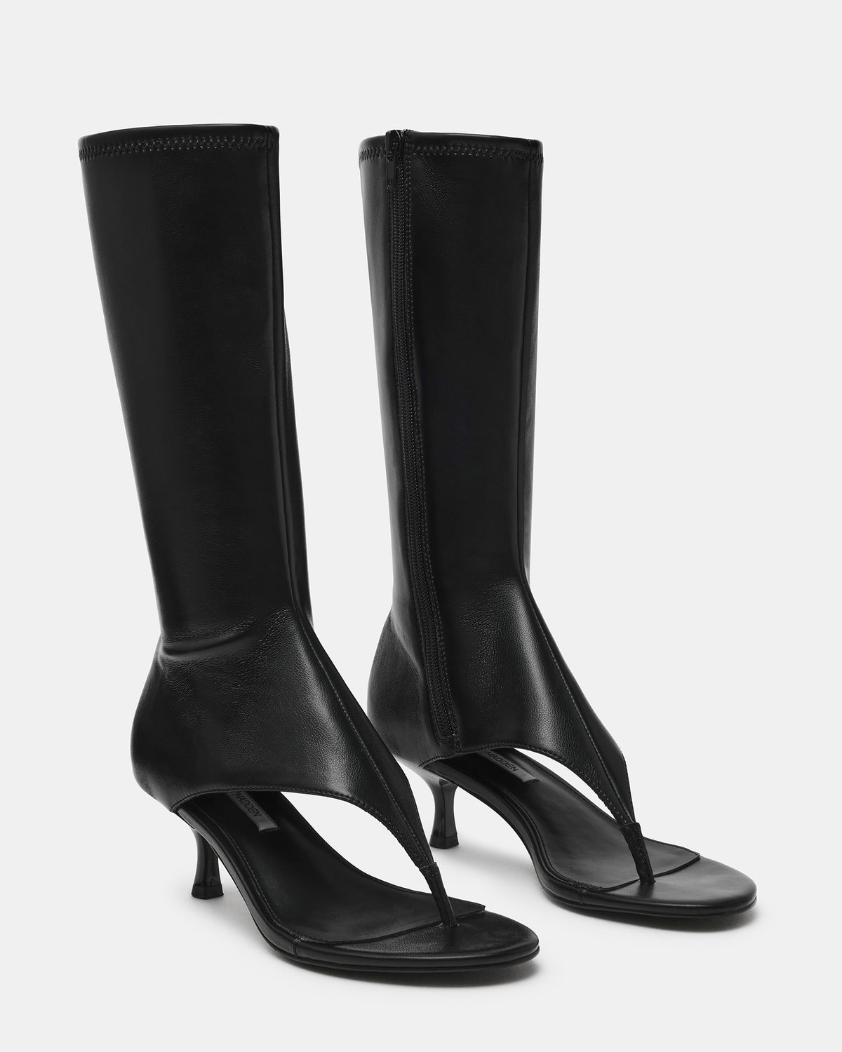 RELENTLESS Black Thong Open-Toe Boot Shaft Women's Heel | Steve Madden for Sale