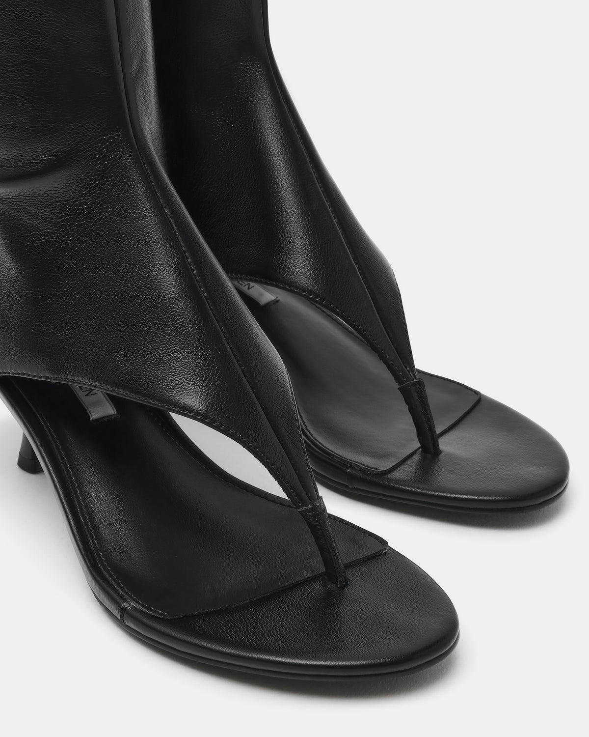RELENTLESS Black Thong Open-Toe Boot Shaft Women's Heel | Steve Madden for Sale