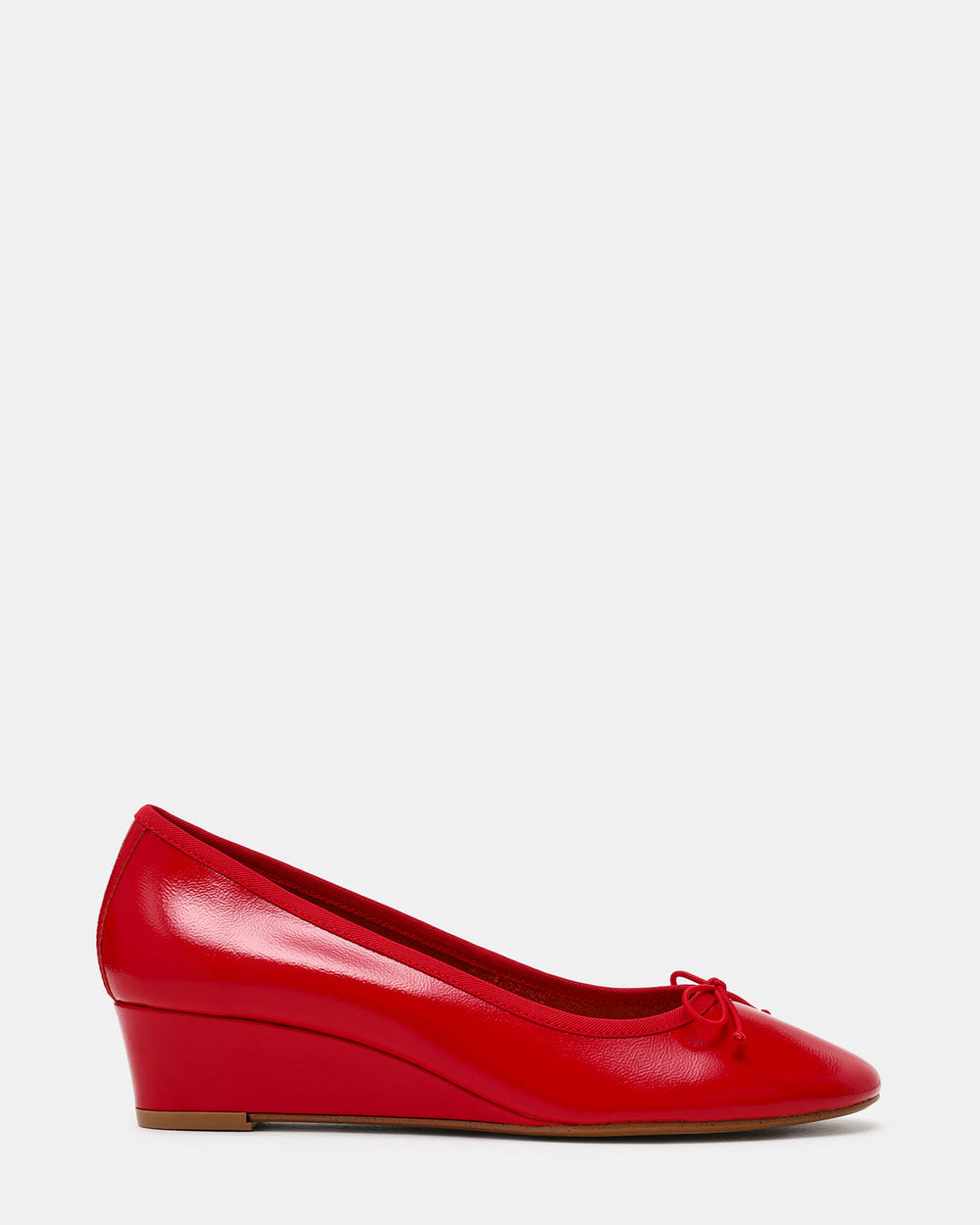 KLUTZY Red Patent Ballet Wedge Bow Round-Toe Women's Heel | Steve Madden near me