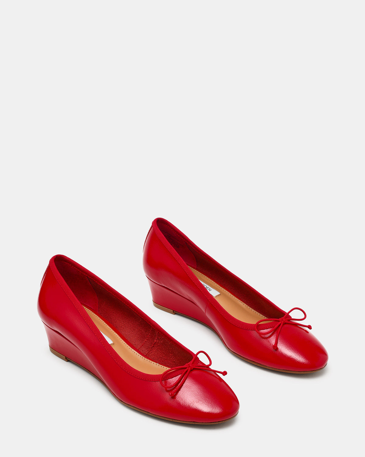 KLUTZY Red Patent Ballet Wedge Bow Round-Toe Women's Heel | Steve Madden near me