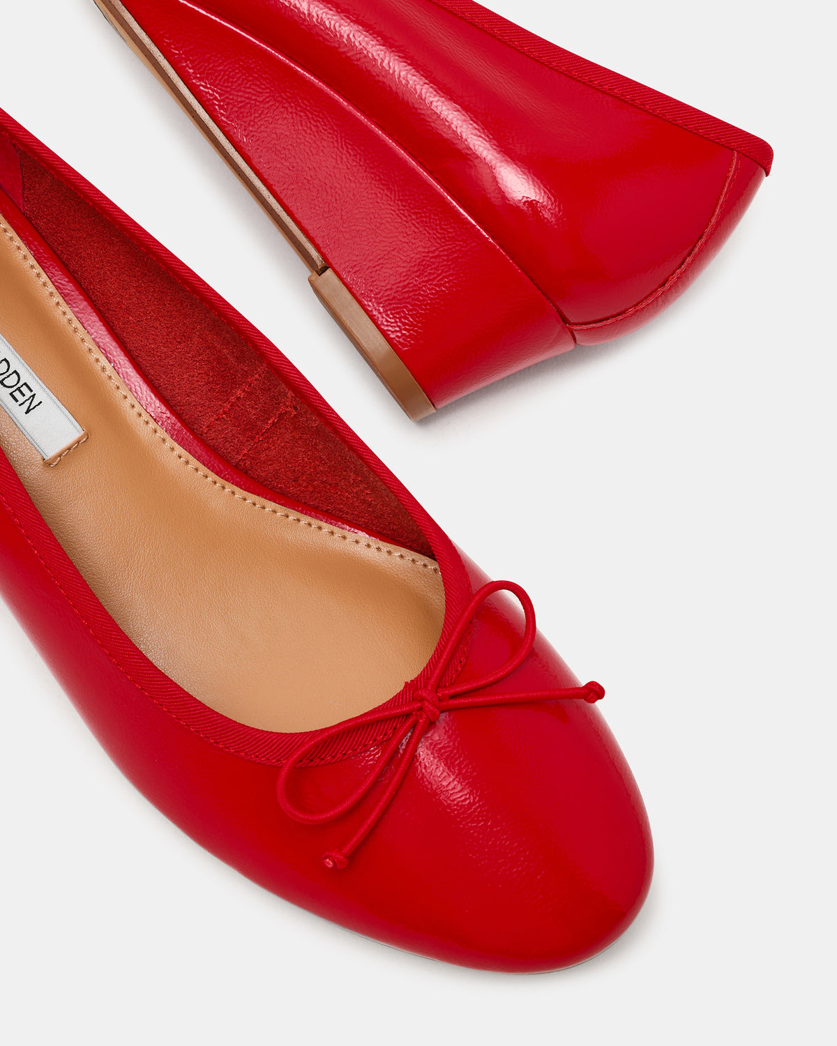 KLUTZY Red Patent Ballet Wedge Bow Round-Toe Women's Heel | Steve Madden near me