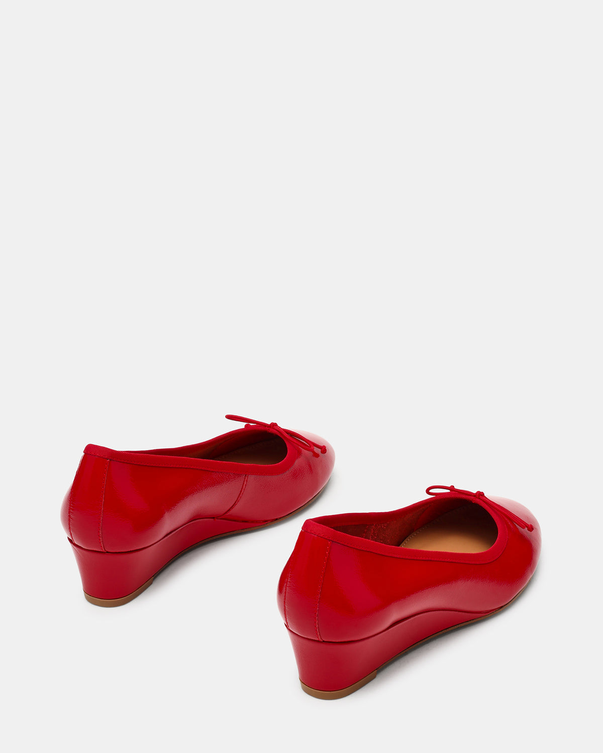 KLUTZY Red Patent Ballet Wedge Bow Round-Toe Women's Heel | Steve Madden near me