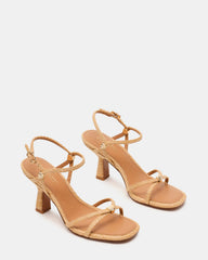 POSY Raffia Gold-Detail Strappy Square-Toe Women's Heel | Steve Madden outlet
