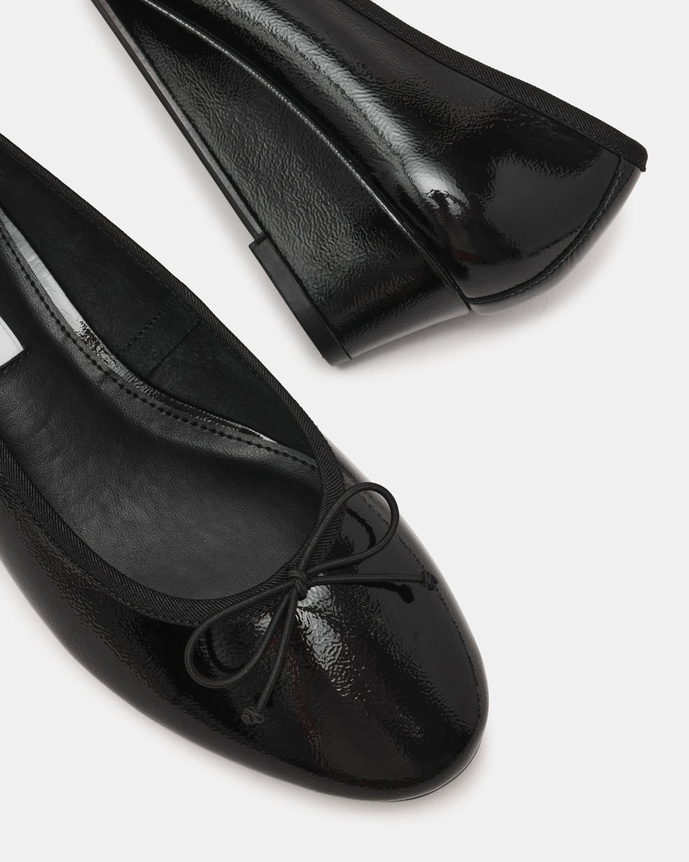 KLUTZY Black Patent Ballet Wedge Bow Round-Toe Women's Heel | Steve Madden Sale