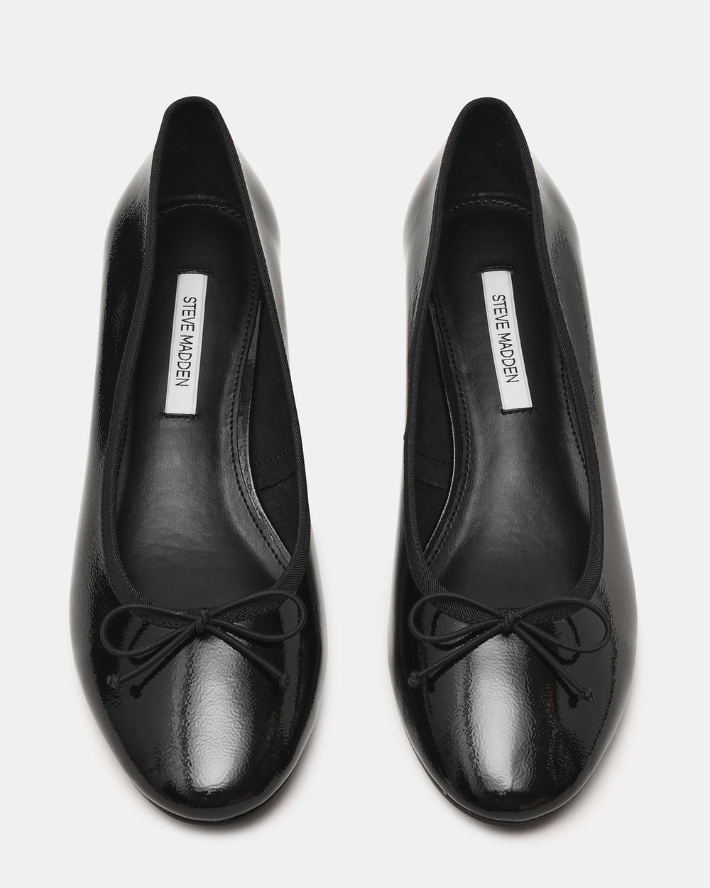 KLUTZY Black Patent Ballet Wedge Bow Round-Toe Women's Heel | Steve Madden Sale