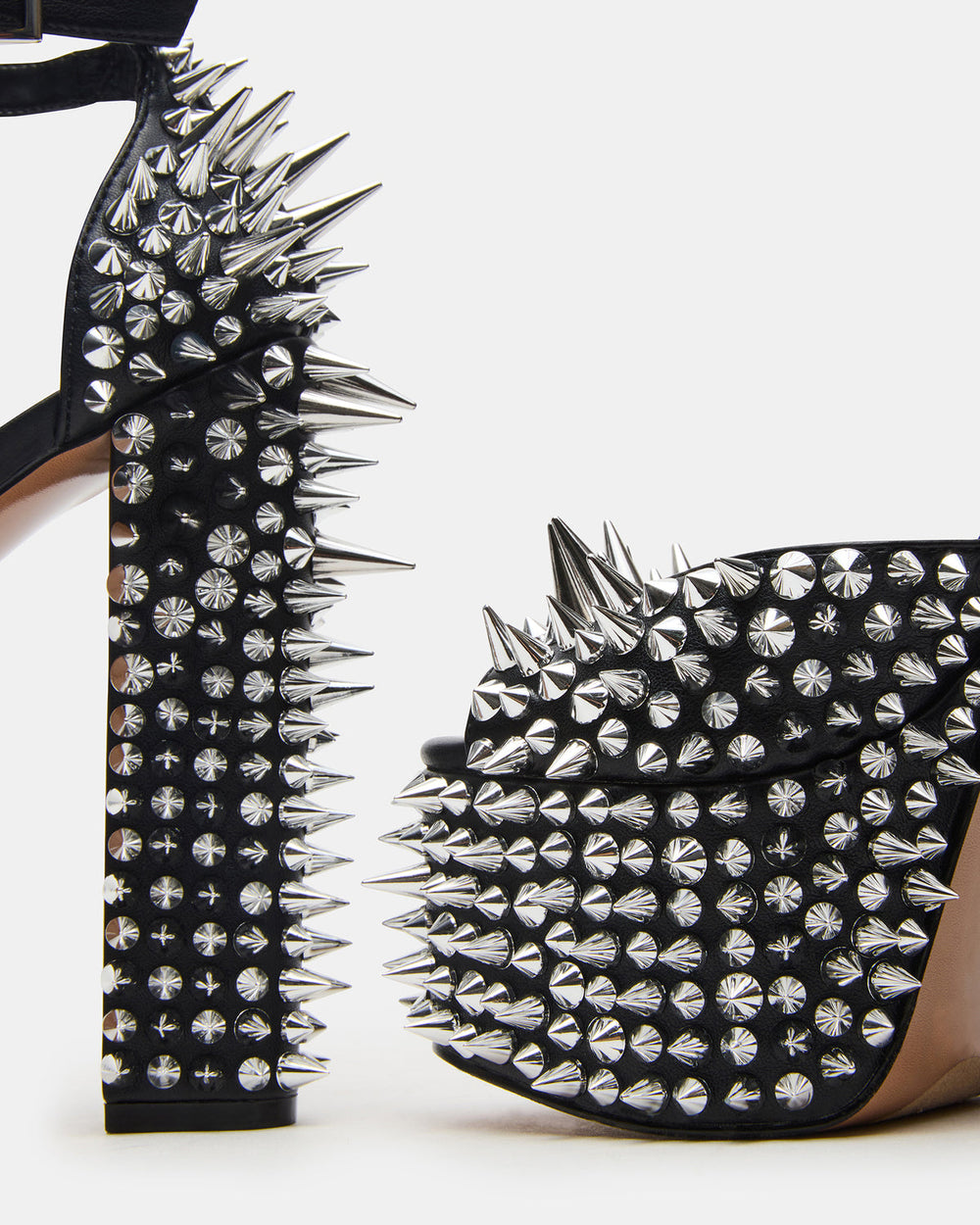 PUNK Black Platform Moto Block Heel Women's Heel | Steve Madden discount