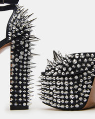 PUNK Black Platform Moto Block Heel Women's Heel | Steve Madden discount