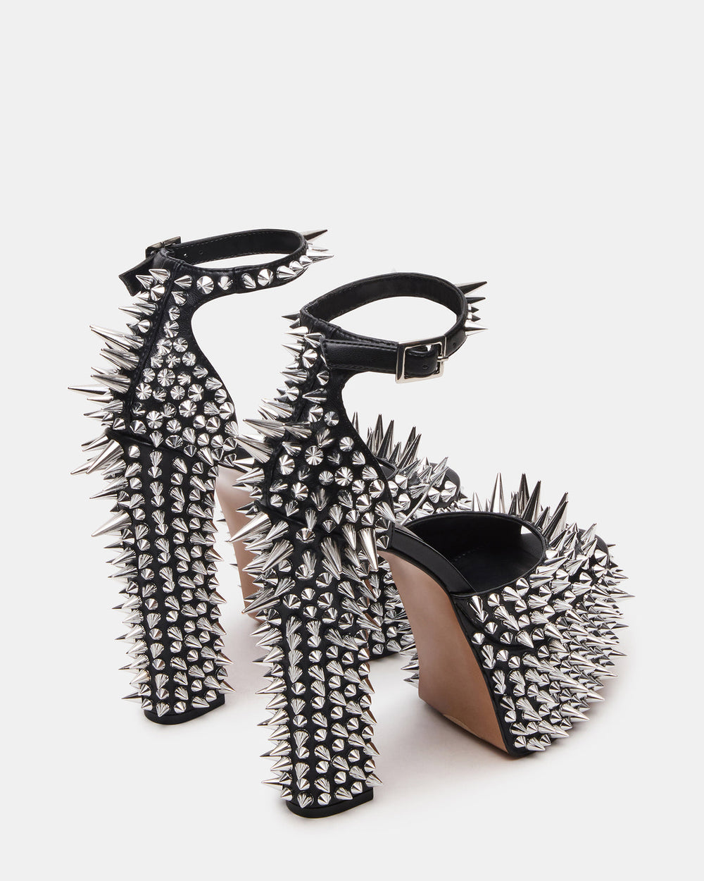 PUNK Black Platform Moto Block Heel Women's Heel | Steve Madden discount