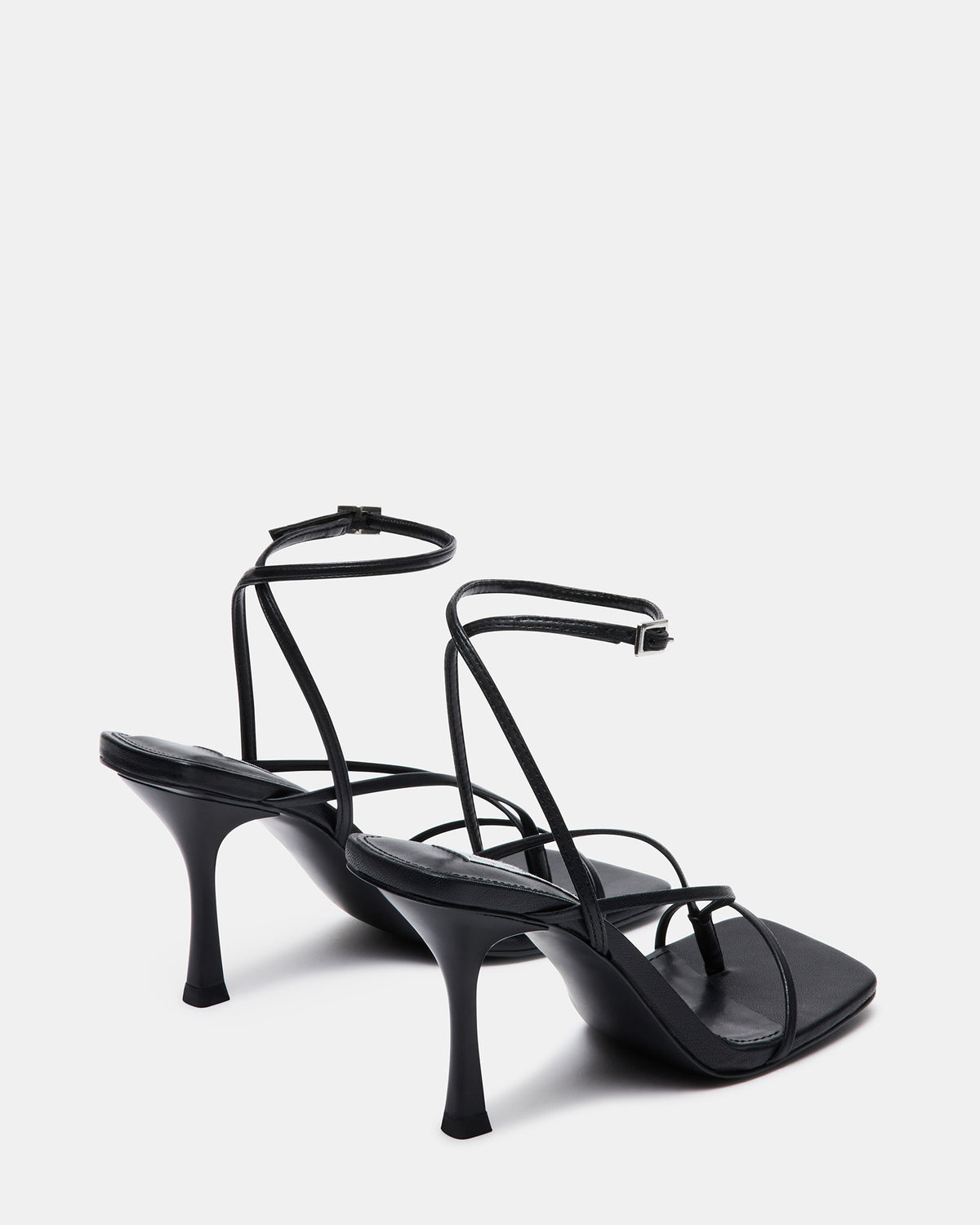 ANNIE Black Women's Strappy Square Toe Heel | Steve Madden outlet