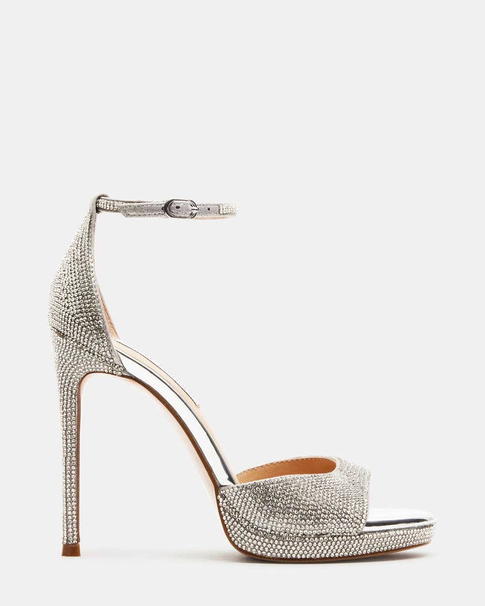 WILEY Silver Rhinestones Open Toe Stiletto Heel | Women's Heels | Steve Madden near me