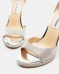 WILEY Silver Rhinestones Open Toe Stiletto Heel | Women's Heels | Steve Madden near me
