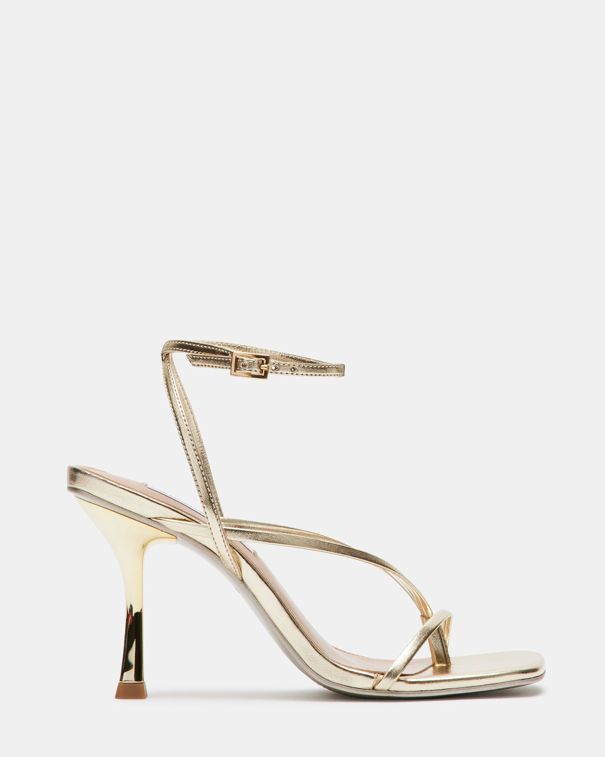 ANNIE Champagne Women's Strappy Square Toe Heel | Steve Madden Sale
