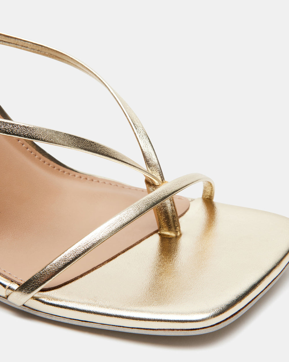 ANNIE Champagne Women's Strappy Square Toe Heel | Steve Madden Sale