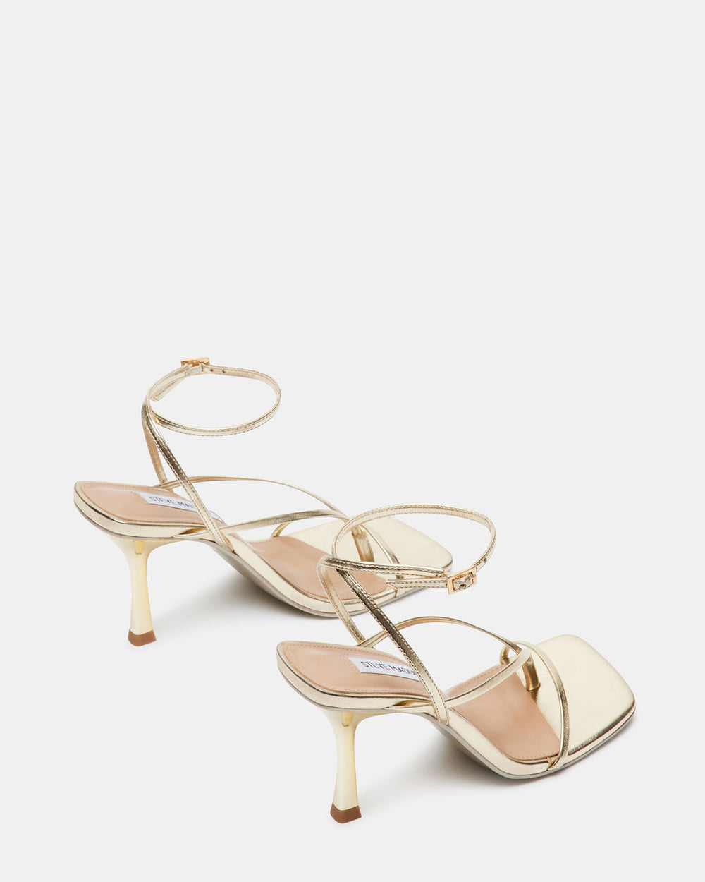ANNIE Champagne Women's Strappy Square Toe Heel | Steve Madden Sale