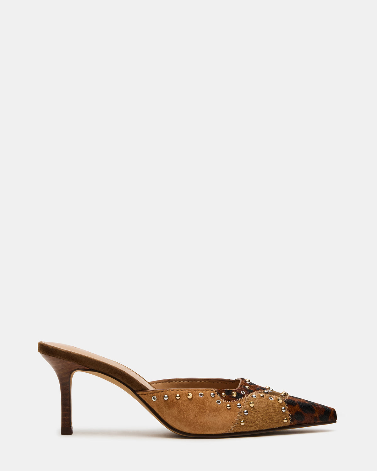 ALEXI Leopard Multi Studs Pointed-Toe Mule Women's Heel | Steve Madden for Sale