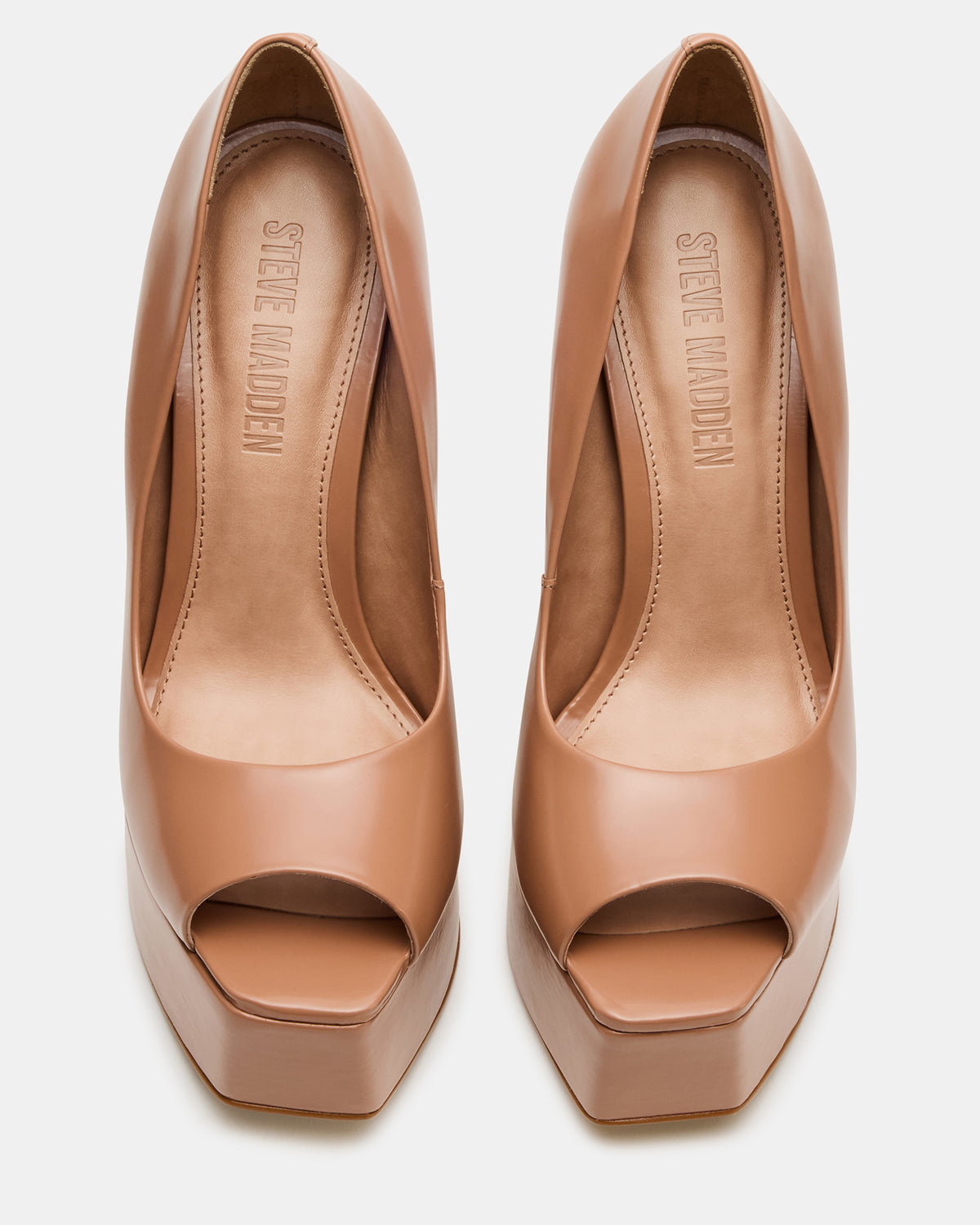 IVES Blush Box Leather Platform Square-Toe Stiletto Women's Heel | Steve Madden online