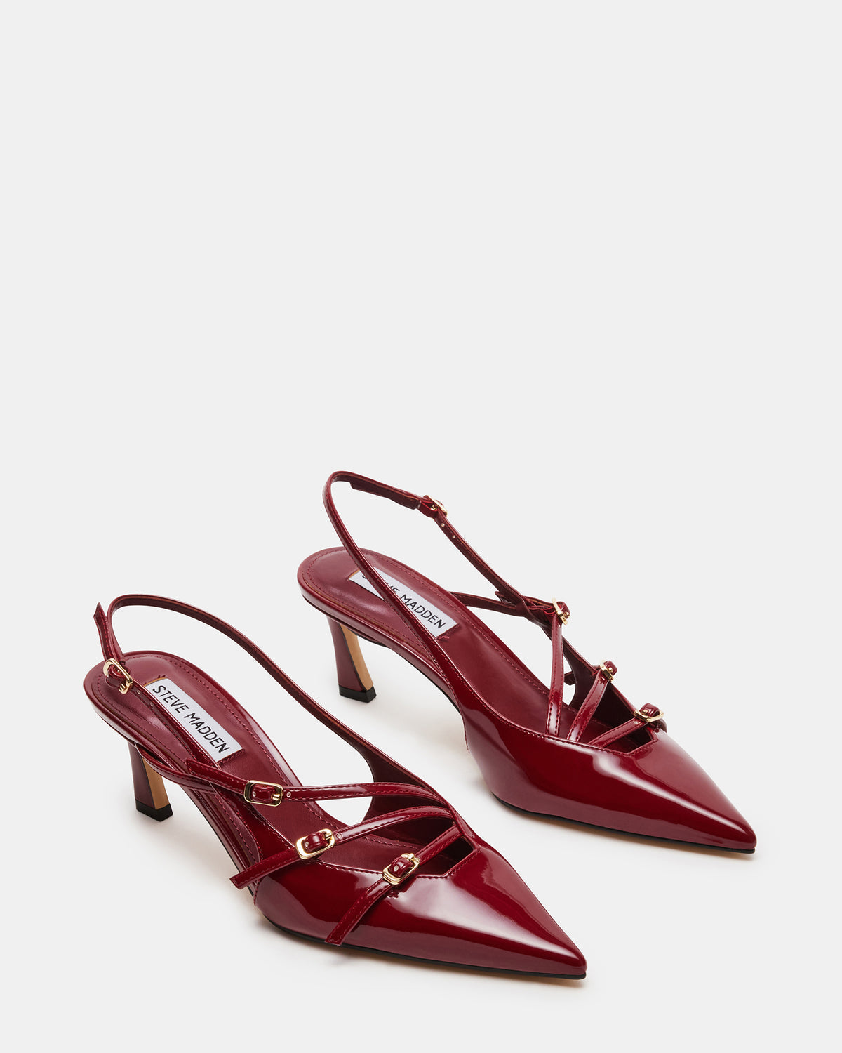 LIANA Wine Patent Women's Slingback Pointed-Toe Low Heel | Steve Madden for Sale