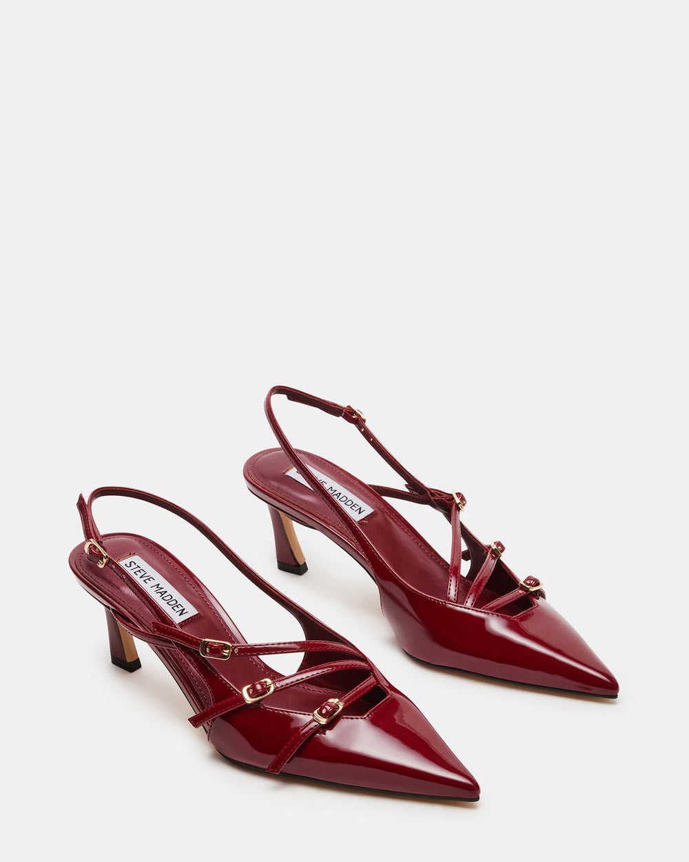 LIANA Wine Patent Women's Slingback Pointed-Toe Low Heel | Steve Madden for Sale