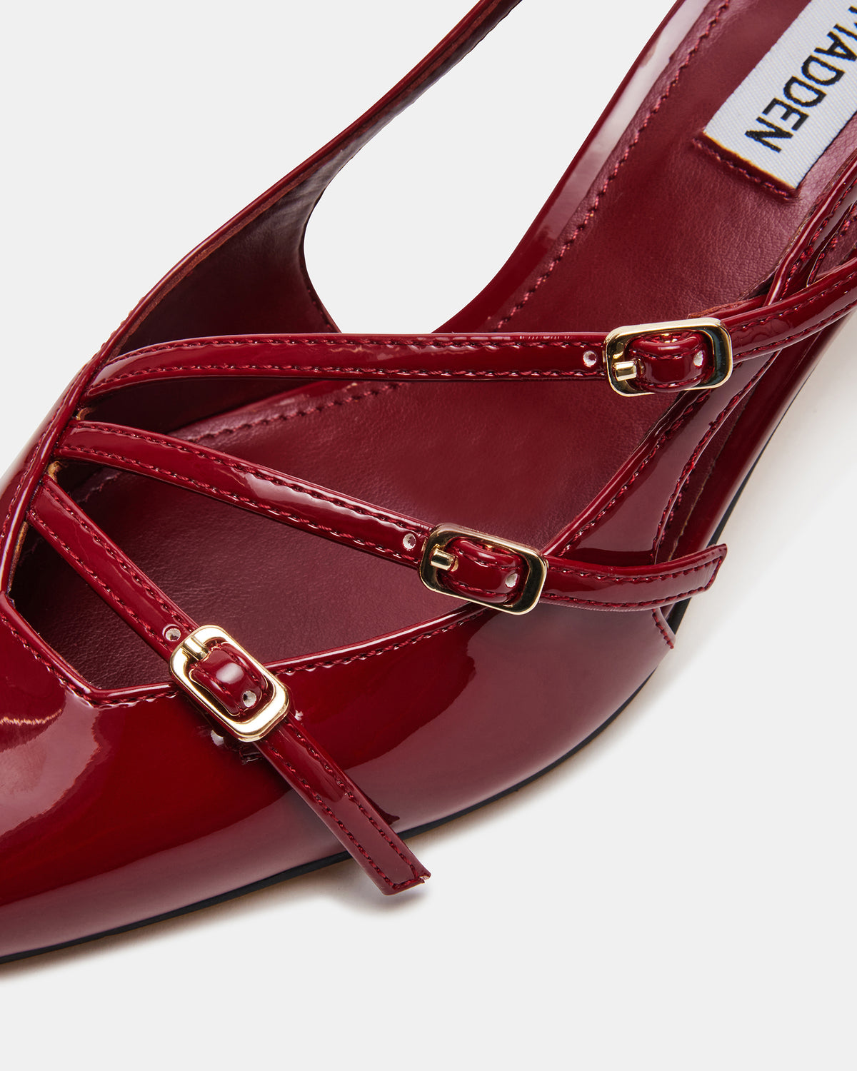 LIANA Wine Patent Women's Slingback Pointed-Toe Low Heel | Steve Madden for Sale