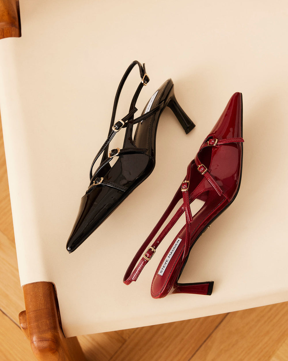LIANA Wine Patent Women's Slingback Pointed-Toe Low Heel | Steve Madden for Sale