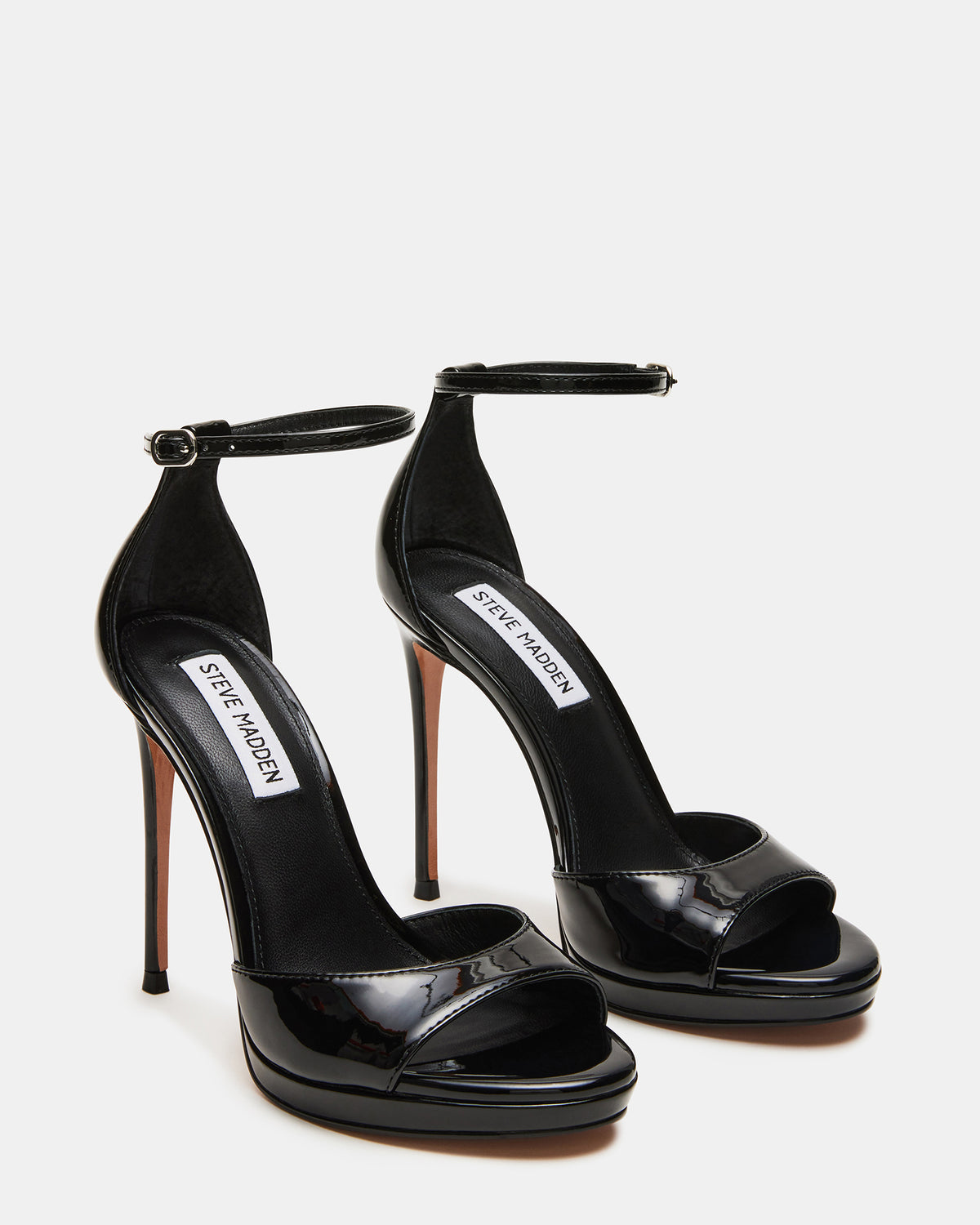 WILEY Black Patent Women's Open Toe Stiletto Heel | Steve Madden discount
