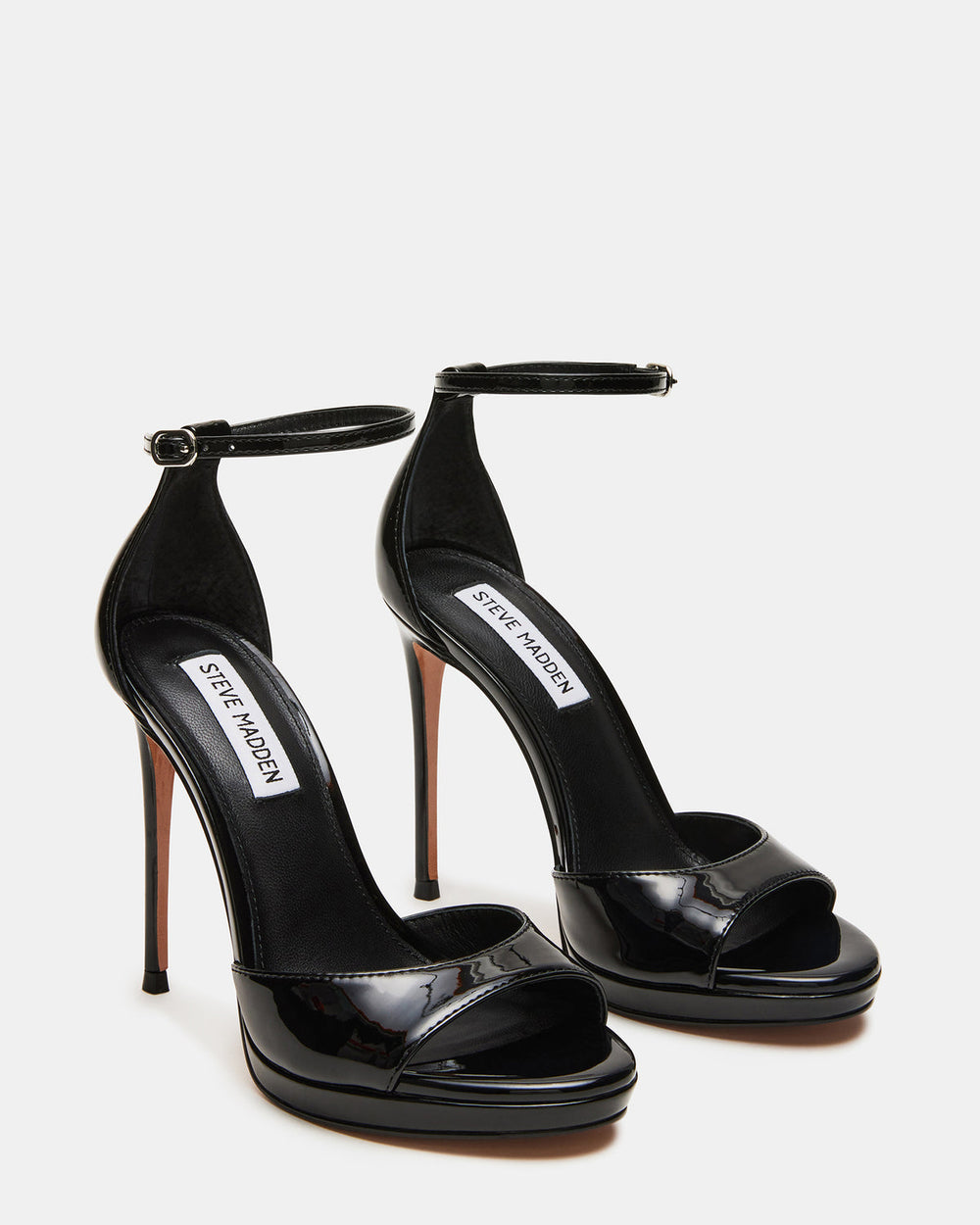WILEY Black Patent Women's Open Toe Stiletto Heel | Steve Madden discount