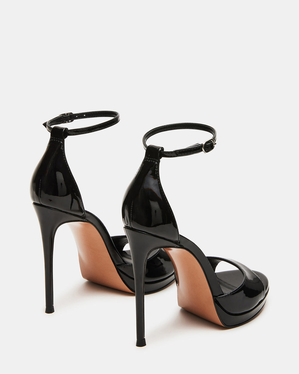 WILEY Black Patent Women's Open Toe Stiletto Heel | Steve Madden discount
