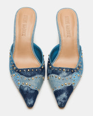 ALEXI Denim Multi Studs Pointed-Toe Mule Women's Heel | Steve Madden online