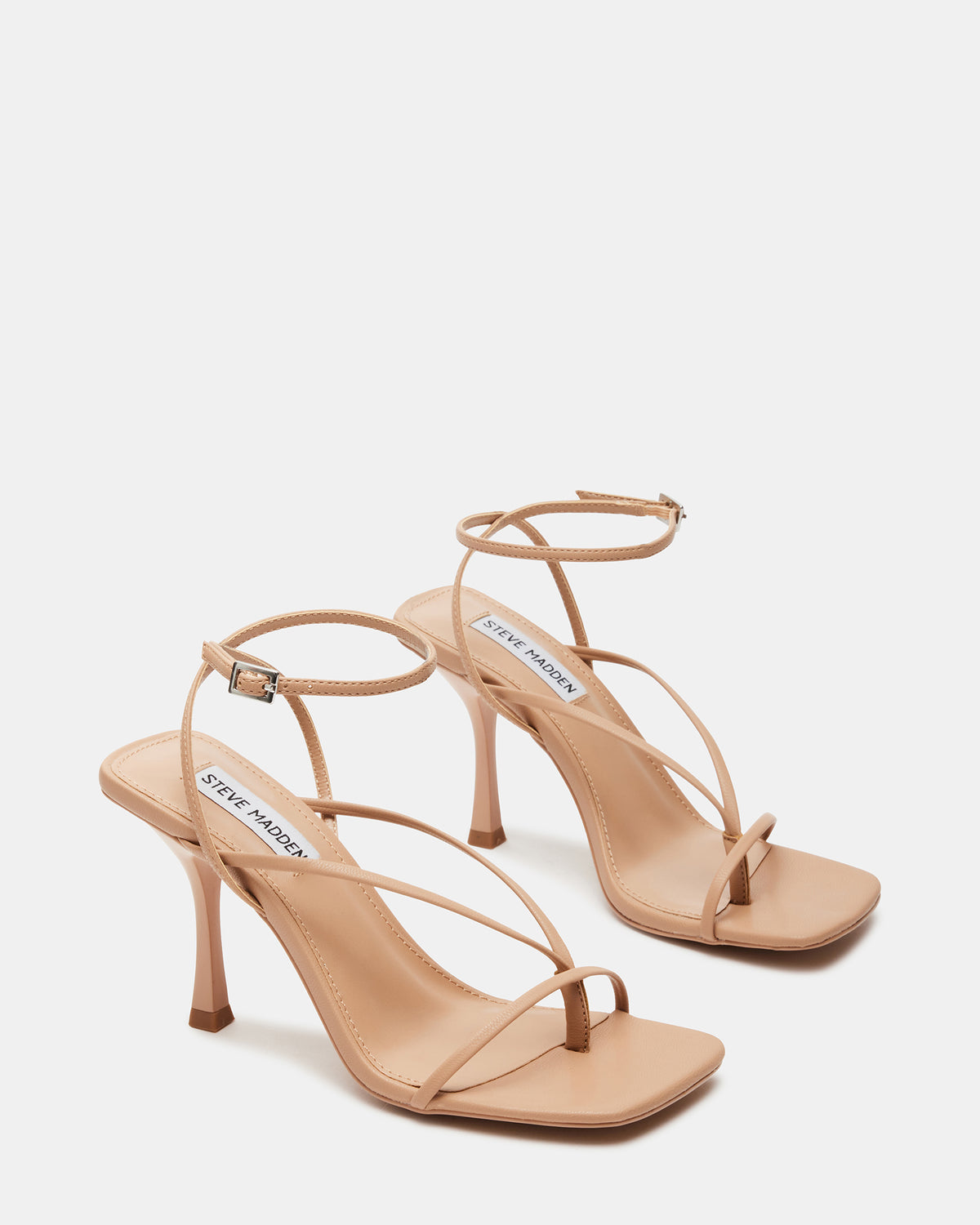 ANNIE Natural Women's Strappy Square Toe Heel | Steve Madden US