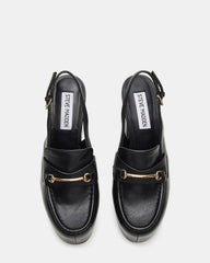 QUINN Black Leather Platform Slingback Heel | Women's Heels | Steve Madden on Sale
