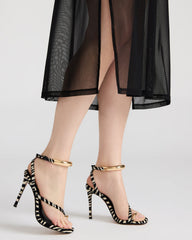 TIA Zebra Open-Toe Stiletto Women's Heel | Steve Madden online