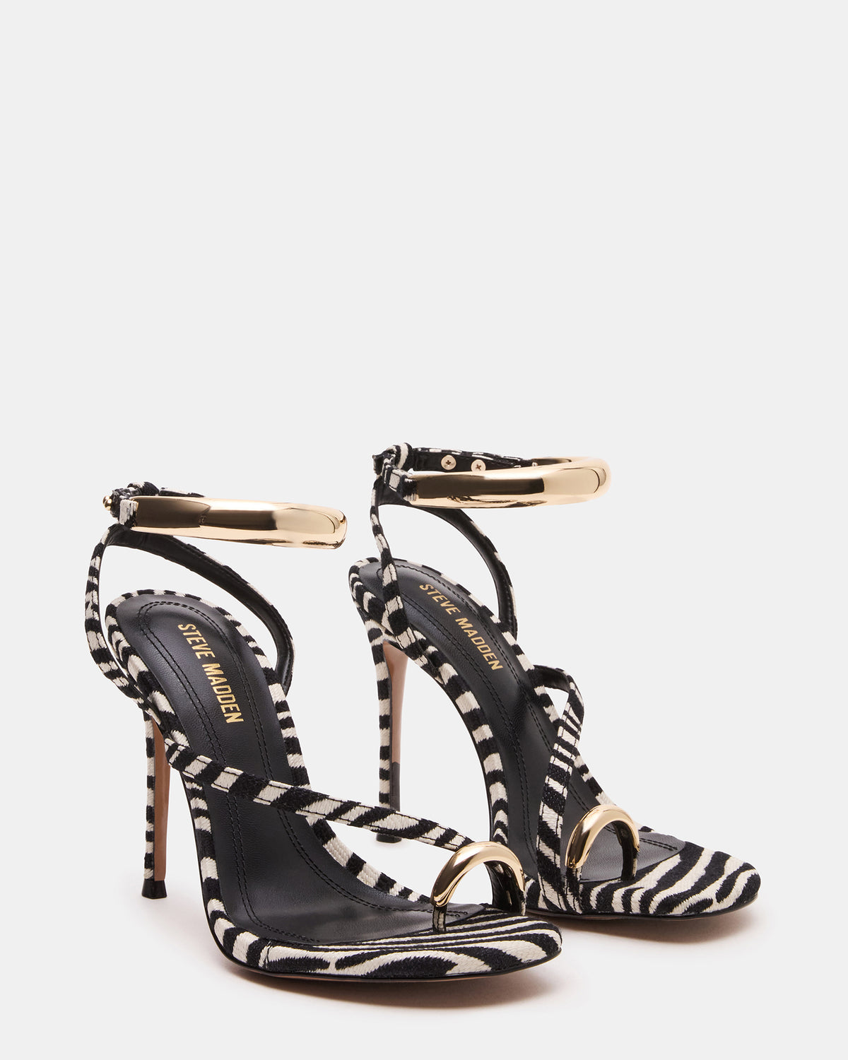 TIA Zebra Open-Toe Stiletto Women's Heel | Steve Madden online