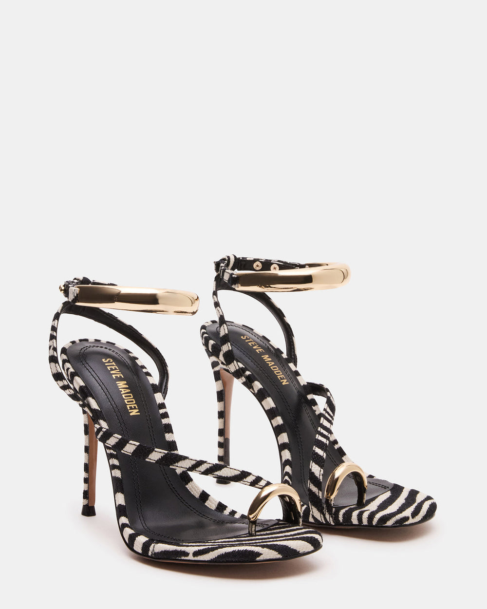 TIA Zebra Open-Toe Stiletto Women's Heel | Steve Madden online