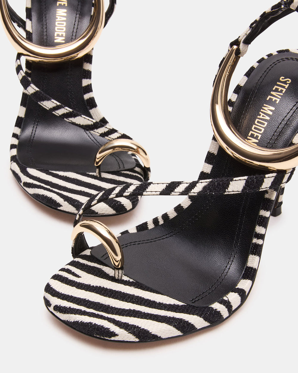TIA Zebra Open-Toe Stiletto Women's Heel | Steve Madden online