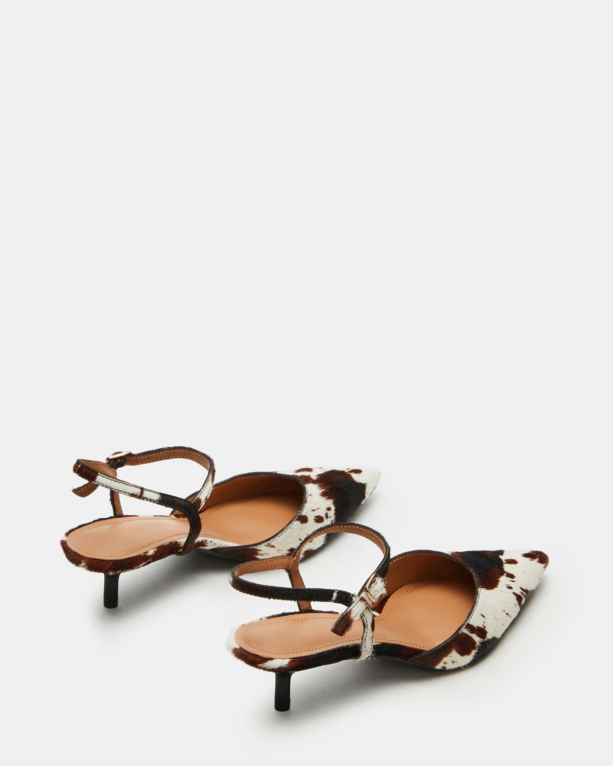 ADELAIDE Brown Cow Print Women's Pointed-Toe Kitten Heel | Steve Madden US