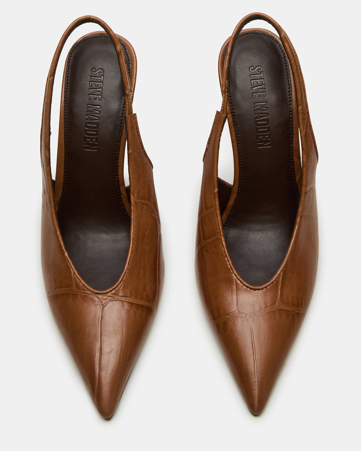 ANDROMEDA Tan Crocodile Slingback Pointed-Toe Stiletto Pump Women's Heel | Steve Madden for Sale