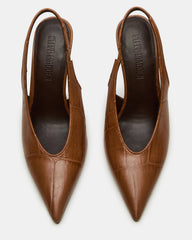 ANDROMEDA Tan Crocodile Slingback Pointed-Toe Stiletto Pump Women's Heel | Steve Madden for Sale