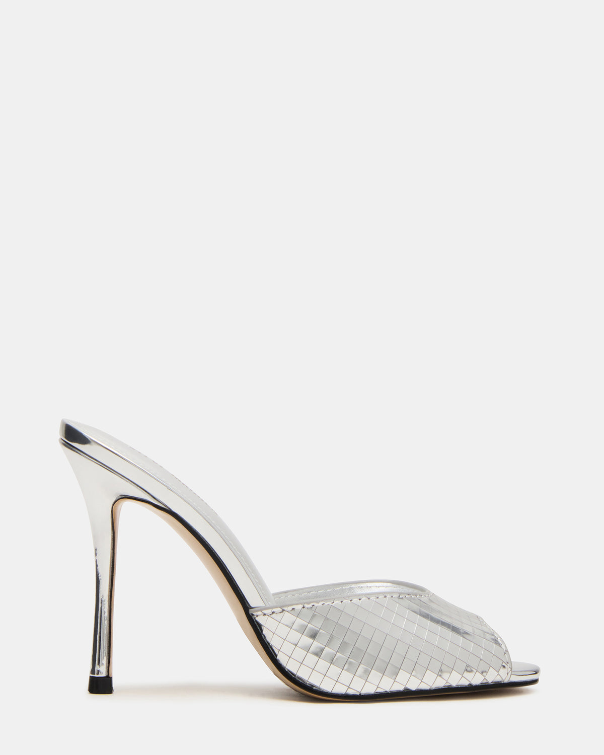PRIYA Silver Disco Mule Women's Heel | Steve Madden US