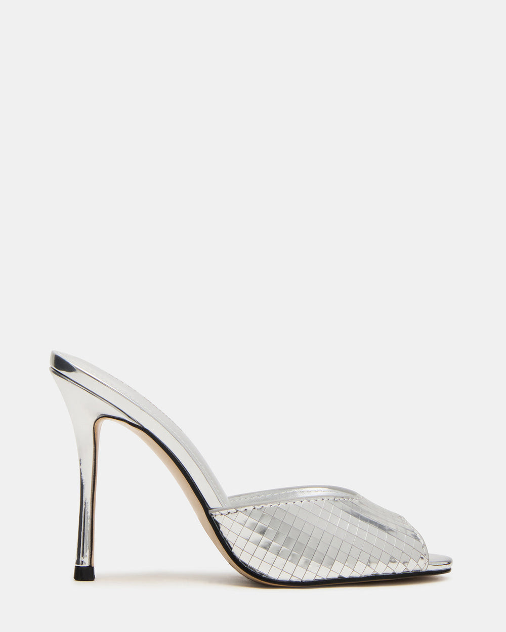 PRIYA Silver Disco Mule Women's Heel | Steve Madden US