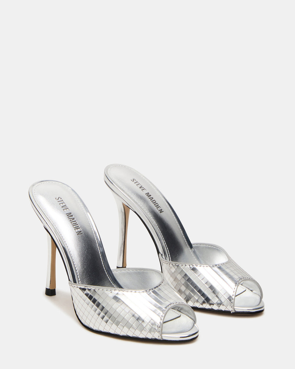 PRIYA Silver Disco Mule Women's Heel | Steve Madden US