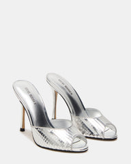 PRIYA Silver Disco Mule Women's Heel | Steve Madden US