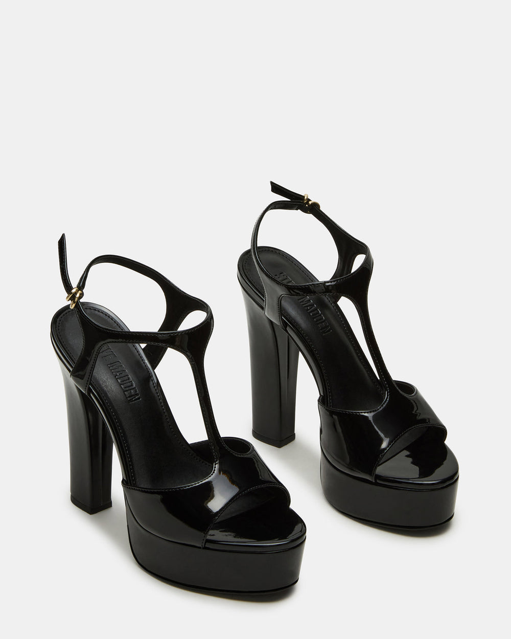 TAMI Black Patent Strappy Platform Women's Heel | Steve Madden discount